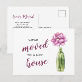 Peony Vase We hebben verhuisd nieuw adres verhuize Briefkaart (Voorkant / Achterkant)