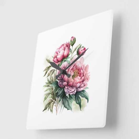 Peony Vierkante Klok (Hoek)