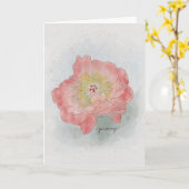 Peony Watercolor Card Kaart (Gele Bloem)