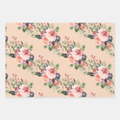 Peony Waterverf Bouquet Wrapping Paper Sheets (Voorkant 3)