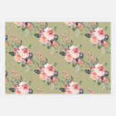 Peony Waterverf Bouquet Wrapping Paper Sheets (Voorkant 2)