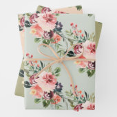 Peony Waterverf Bouquet Wrapping Paper Sheets (In situ)