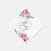 Peony. Waterverf elegant boho floral baby shower Servet (Hoek)