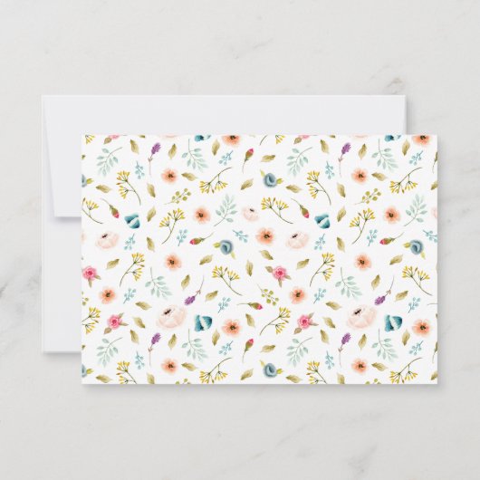 Peony Waterverf Elegant Gold Lijst Wedding RSVP (Achterkant)