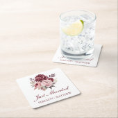 Peony Waterverf Floral is net getrouwd Kartonnen Onderzetters (Insitu)