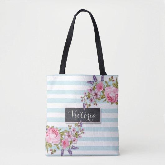 Peony Waterverf Floral Specialized Tas (blauw) (Voorkant)