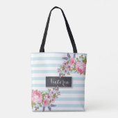 Peony Waterverf Floral Specialized Tas (blauw) (Achterkant)