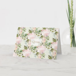 Peony Waterverf gepersonaliseerde briefpapier Kaar Kaart