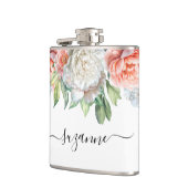 Peony Wedding Bruids Bachelorette Naam Heupfles (Links)