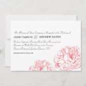 Peony Wedding Invitation Kaart (Voorkant)