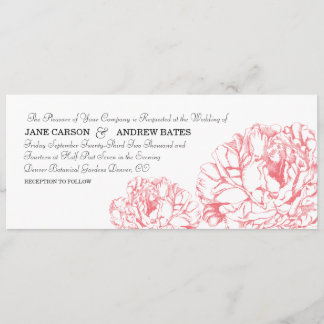 Peony Wedding Invitation Kaart