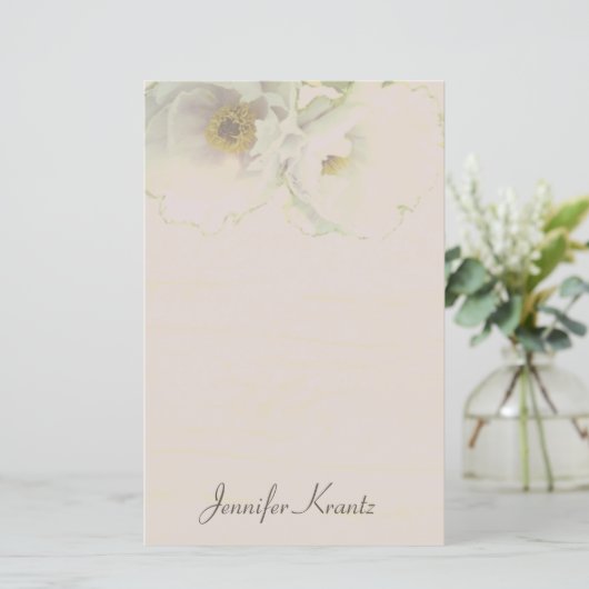 Peony Wedding Mauve Stationery (Staand voorkant)