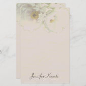 Peony Wedding Mauve Stationery (Voorkant / Achterkant)