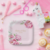 Peony Wedding Papieren Bordje (Feest)