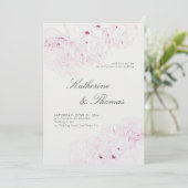 Peony Wedding Pink Chic Elegant Formal All in One Kaart (Staand voorkant)