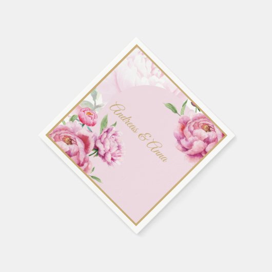 Peony Wedding Servet (Hoek)