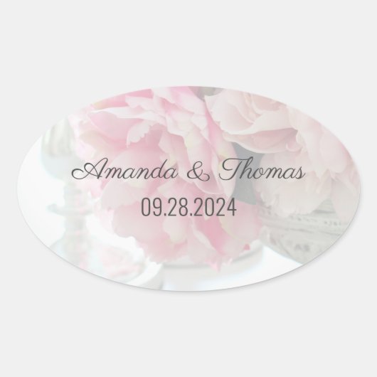  Peony Wedding Sticker (Voorkant)