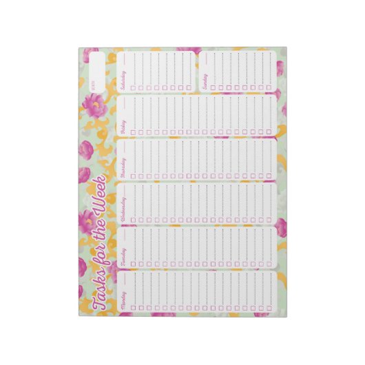 Peony Weekly Planner Notitieblok (Linkerzijde)