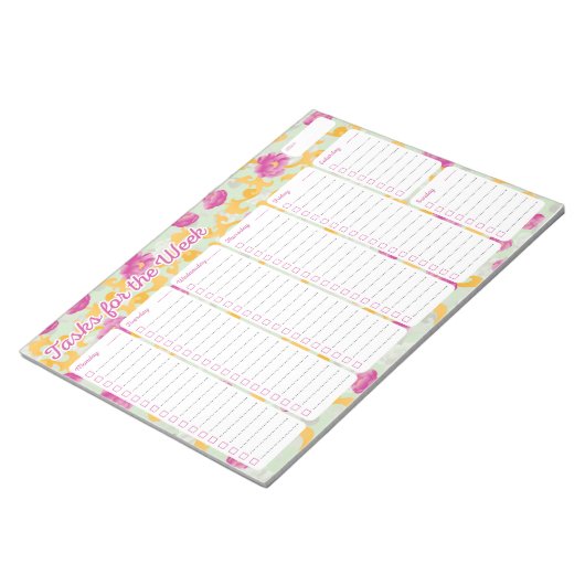Peony Weekly Planner Notitieblok (Schuin)