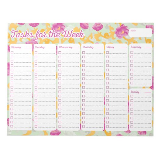 Peony Weekly Planner Notitieblok (Voorkant)