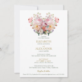 Peony Whisper Wedding Invitation Kaart