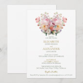Peony Whisper Wedding Invitation Kaart (Voorkant / Achterkant)