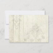 Peony White Hydrangea Flowers Wood RSVP Kaartje (Achterkant)