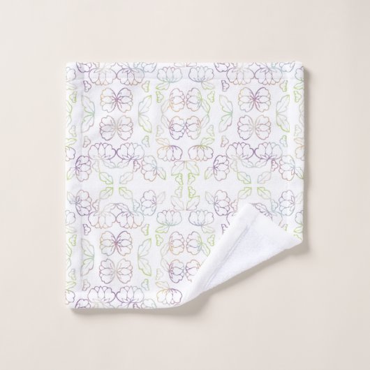 Peony, White Washandje (Wasdoekje)