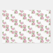 Peony Wrapping Paper Flat Sheet Set van 3 (Voorkant)