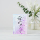 *~* Peony Yoga Massage Reiki Lotus Healer Pastel Visitekaartje (Staand voorkant)