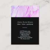*~* Peony Yoga Massage Reiki Lotus Healer Pastel Visitekaartje (Achterkant)