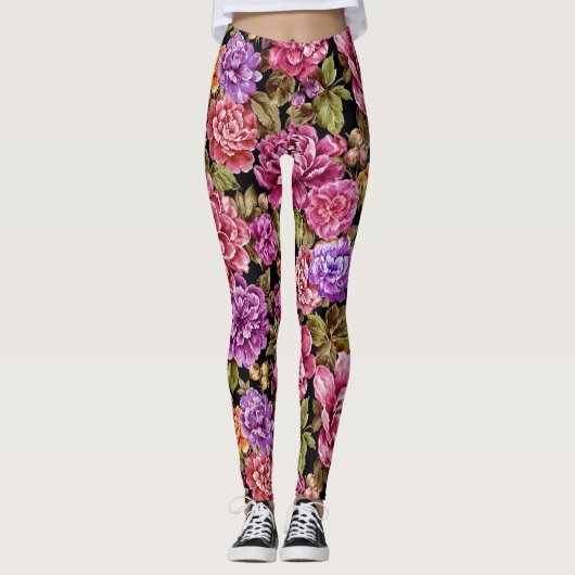 Peonys in volle bloei leggings (Voorkant)