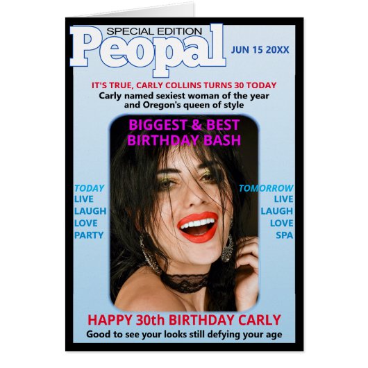 Peopal Mag Parody-Birthday-Upload Photo-Modern-Fun (Voorkant)