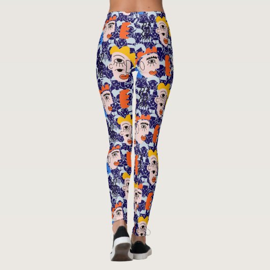 People and faces. PAF2501.DPurple BG Leggings (Achterkant)