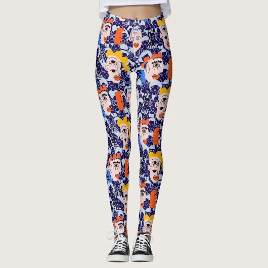 People and faces. PAF2501.DPurple BG Leggings (Voorkant)