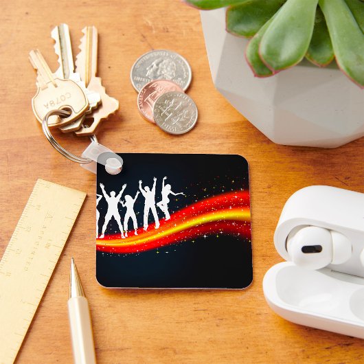 People Dansende Silhouettes Sleutelhanger