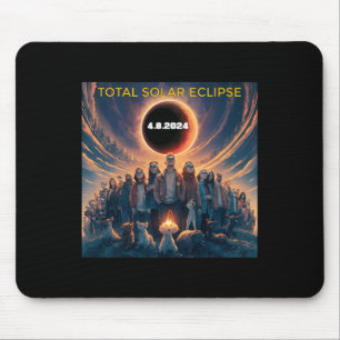 People Eclipse Gles Totale Zonsverduistering 2024 Muismat