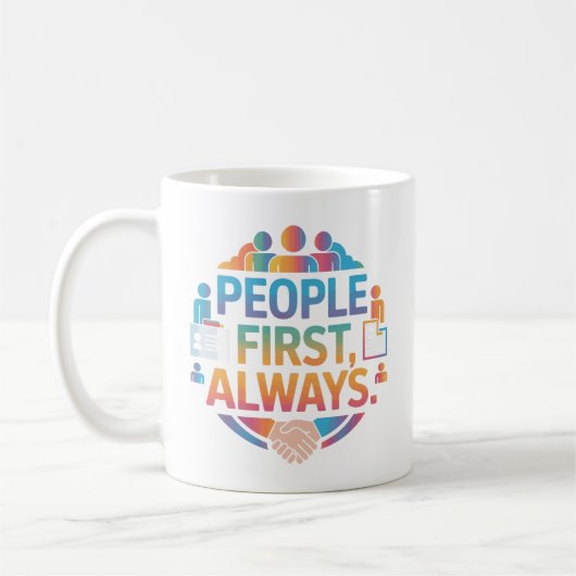 People First Always HR Admin Motivational Mug Koffiemok (Links)