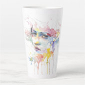 people-girl-woman-face-portrait latte mok (Voorkant)