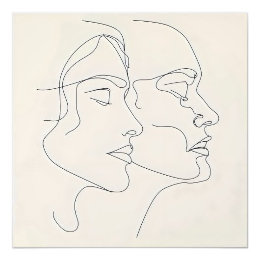 People Line Art Foto Afdruk (Voorkant)