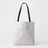 People Line Art Tote Bag (Voorkant)