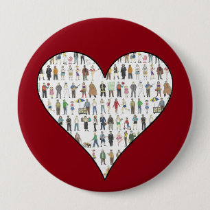 People NYC New York Burgers buren Red Heart Ronde Button 4,0 Cm