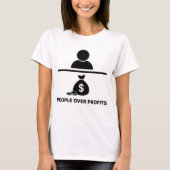 People Over Profits Vrouwen Crew Nek T-shirt (Voorkant)