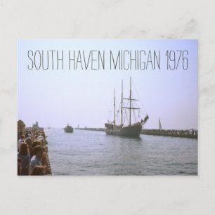 People Pier South Haven Michigan Tall Ship 1976 Briefkaart