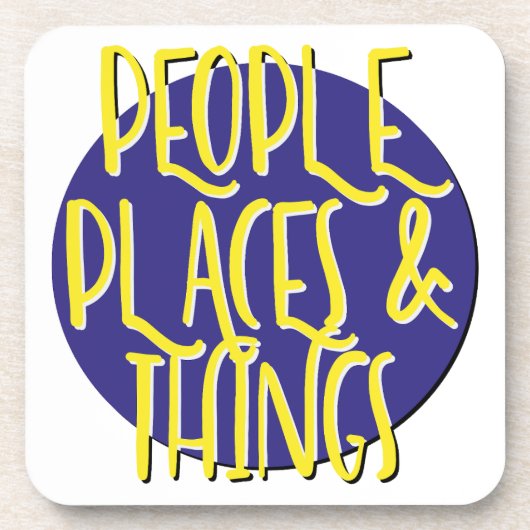 People Places & Things Slogan Bier Onderzetter (Voorkant)