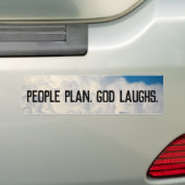 People Plan, God Laughs Fun Bumpersticker (Op auto)