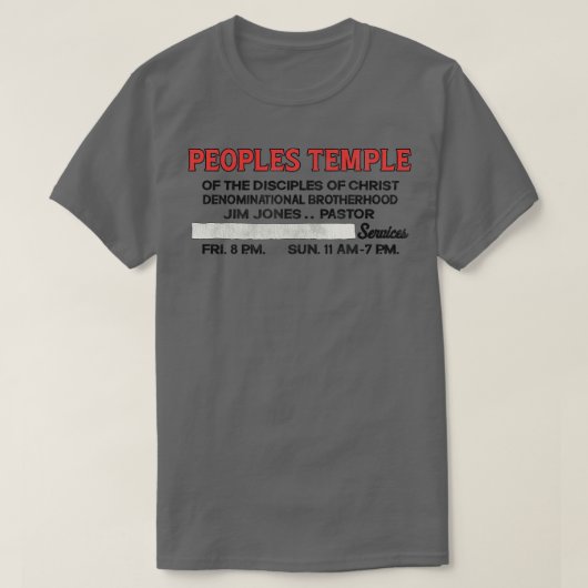 PEOPLE TEMPLE Kerk Teken T-shirt (Design voorkant)
