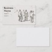 People walking along prmenade drawing visitekaartje (Voorkant / Achterkant)