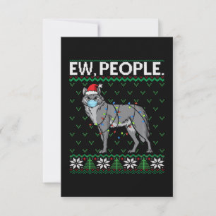 People Wolf Santa Wolf Face Mask Ugly Kerstmis Bedankkaart