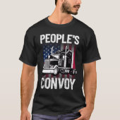 People's Convoy Freedom 2022 American Trucker T-shirt (Voorkant)